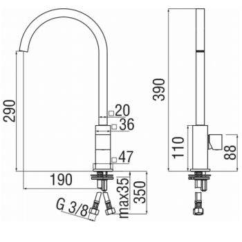 Nobili mischer Spüle Küche Cube CB00700/3CR