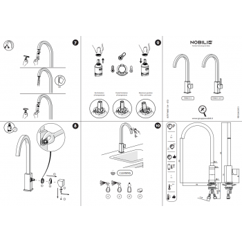 Nobili miscelatore lavello cucina con canna girevole Tower TW00113CR