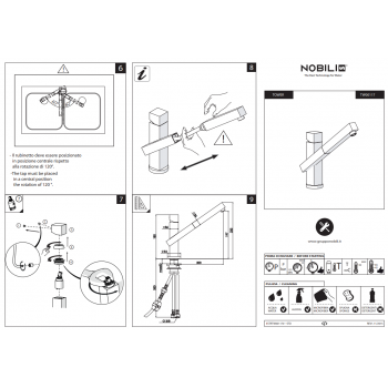 Nobili miscelatore lavello cucina con doccia estraibile Tower TW00117CR