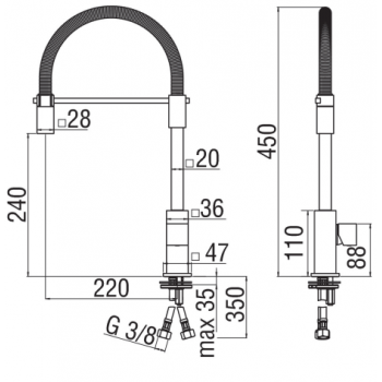 Nobili mischer Spüle Küche Tower TW00113CR