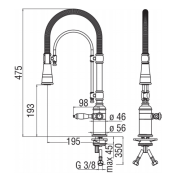 Nobili miscelatore lavello cucina Charlie CH75300CR