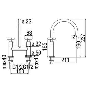 Nobili miscelatore lavello cucina Lira LR116220CR