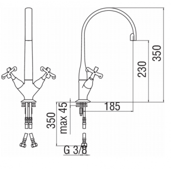 Nobili Rubinetto tradizionale monoforo lavello cucina Carlos Primero CP217CR
