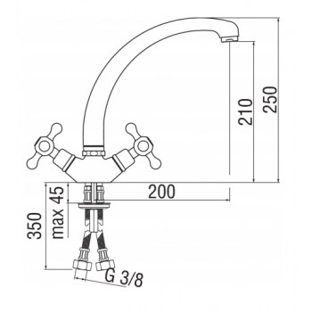 Nobili Wasserhahn Spüle Küche Grazia GRC5117CR