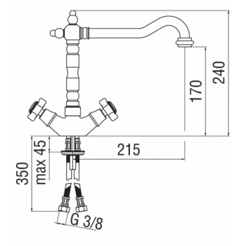 Nobili Rubinetto monoforo lavello cucina Ritz RI49117CR