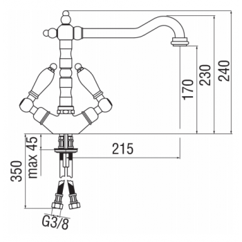 Nobili Rubinetto monoforo lavello cucina Antica AT31117CR
