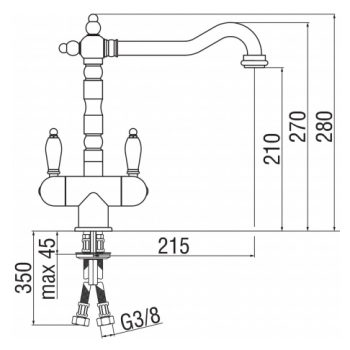 Nobili Rubinetto monoforo lavello cucina Antica AT18117CR