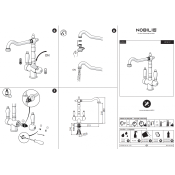 Nobili Wasserhahn einloch Spüle Küche Antica AT31117CR