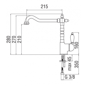 Nobili Wasserhahn einloch Spüle Küche Antica AT18117CR
