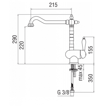 Nobili miscelatore lavello cucina Antica AT18513CR