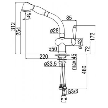 Nobili mischer Spüle Küche Antica AT18113CR