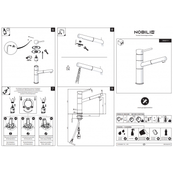 Nobili miscelatore lavello cucina con doccia estraibile Snow SN00717CR