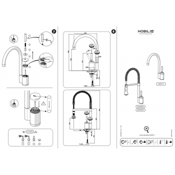 Nobili miscelatore lavello cucina con doccia a due getti Billy OZ45300/3CR