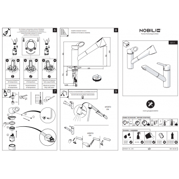 Nobili miscelatore lavello cucina con doccia estraibile Oz OZ117CR