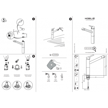 Nobili miscelatore lavello cucina Oz T2 OZ113/1HT2CR
