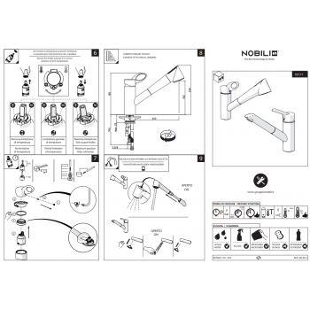 Nobili miscelatore lavello cucina con doccia estraibile Oz T2 OZ117/8T2CR