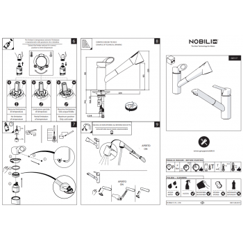 Nobili miscelatore lavello cucina con doccia estraibile Oz T2 OZ117/T2CR