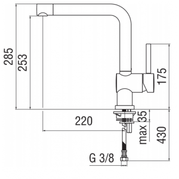 Nobili miscelatore monoforo lavello cucina Oz T5 OZ913/3T5CR