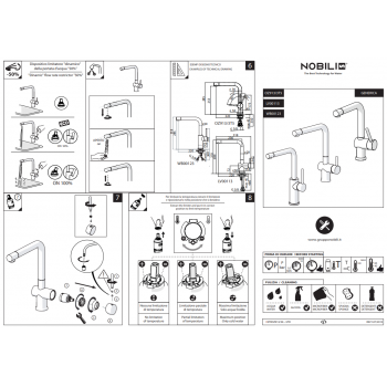 Nobili mischer Spüle Küche Herausziehbare Handbrause Oz T2 OZ117/8T2CR
