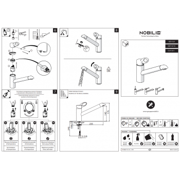 Nobili mischer Spüle Küche Herausziehbare Handbrause Oz T7 OZ137/1T7CR