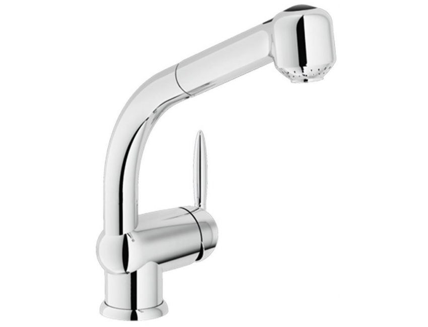 Nobili miscelatore lavello cucina con doccia estraibile Ovetto NU12513/8CR