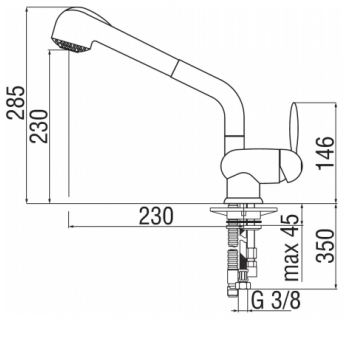 Nobili miscelatore lavello cucina con doccia estraibile Ovetto NU12513/8CR