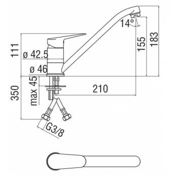 Nobili mischer Spüle Küche Heuausziehbare Handbrause Oz T8 CU117/2T8CR
