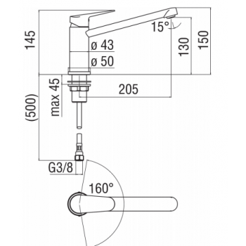 Nobili mischer Spüle Küche Blues BS101113/60CR
