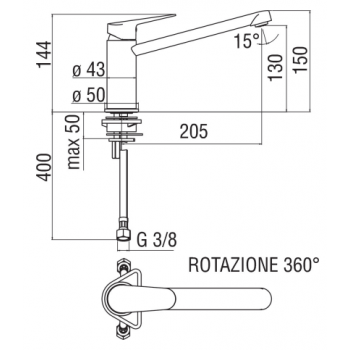 Nobili miscelatore lavello cucina Blues BS101113/25CR