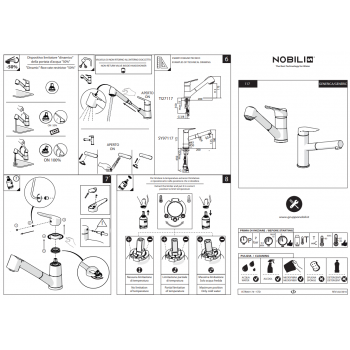 Nobili mischer Spüle Küche Herausziehbare Handbrause Blues BS101117CR