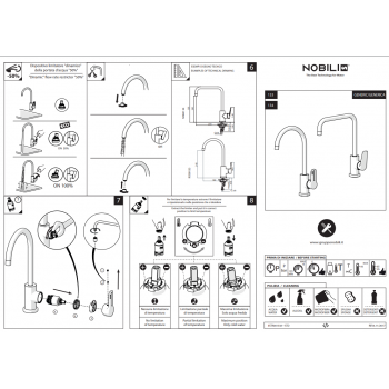 Nobili mischer Spüle Küche Herausziehbare Handbrause Blues BS101117CR