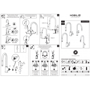 Nobili mischer Spüle Küche Herausziehbare Handbrause Blues BS101117CR