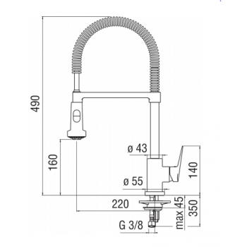 Nobili miscelatore lavello cucina con doccia Pull down Blues BS101300/3CR