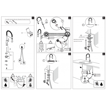 Nobili mischer Spüle Küche Herausziehbare Handbrause Blues BS101117CR