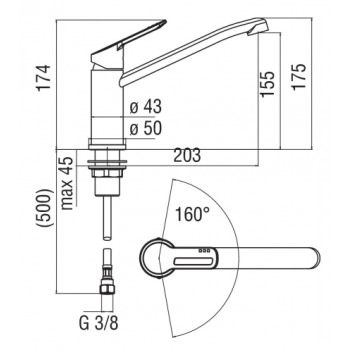 Nobili miscelatore lavello cucina New Road RD00113/1CR