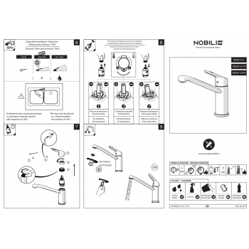 Nobili mischer Spüle Küche Herausziehbare Handbrause Blues BS101117CR