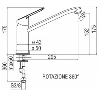Nobili miscelatore lavello cucina New Road RD00113/25CR