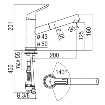 Nobili mischer Spüle Küche New Road RD00113/1CR
