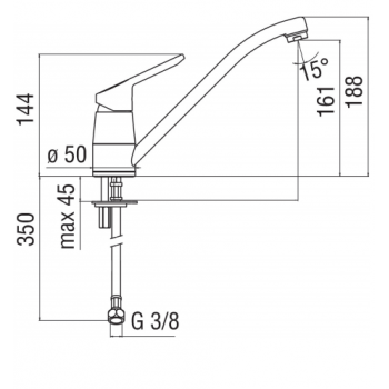 Nobili miscelatore lavello cucina con bocca girevole New Road RD00123/1T7CR