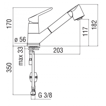 Nobili mischer Spüle Küche mit Schwenkbarer Auslauf New Road T7 RD00123/1T7CR