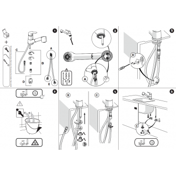 Nobili mischer Spüle Küche mit Schwenkbarer Auslauf New Road T7 RD00123/1T7CR