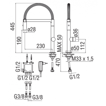 Nobili miscelatore lavello cucina a comando elettronico Acquerelli E93350CR