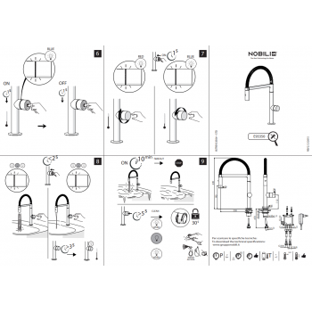 Nobili mischer Spüle Küche mit Schwenkbarer Körper Sky SY97113/25CR