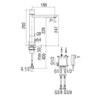 Nobili mischer Spüle Küche mit Elektronische Steuerung Acquerelli E93350CR