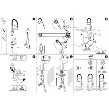 Nobili miscelatore lavello cucina industriale Web WB00300/50CR