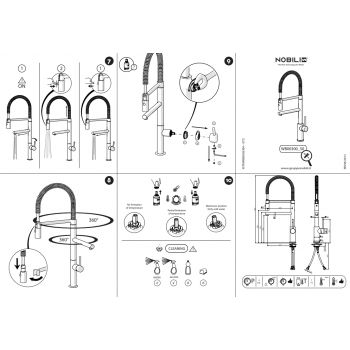 Nobili miscelatore lavello cucina industriale Web WB00300/50CR