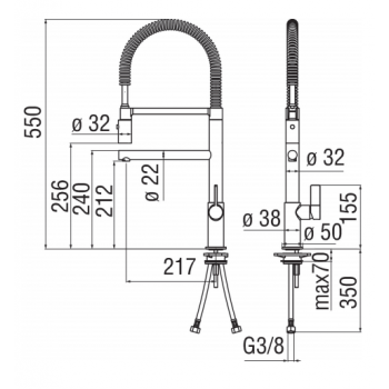 Nobili mischer Spüle Küche industriell Kali KL93300/50CR