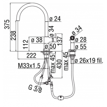 Nobili mischer Spüle Küche mit gefiltertes Wasser AQ93823/3VCR