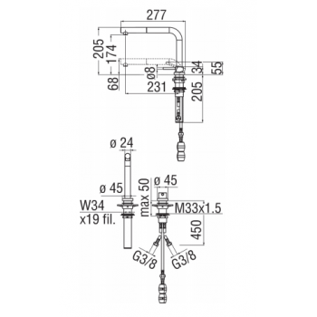 Nobili mischer Spüle Küche mit gefiltertes Wasser AQ93823/3VCR