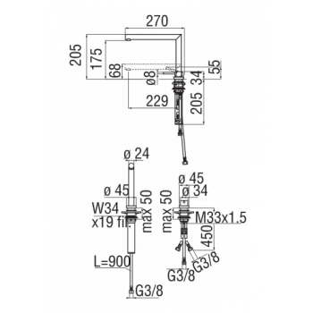 Nobili miscelatore lavello cucina a scomparsa AQ93513CR